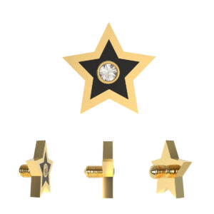 "Star" Dermal Threaded Screw Body Piercing